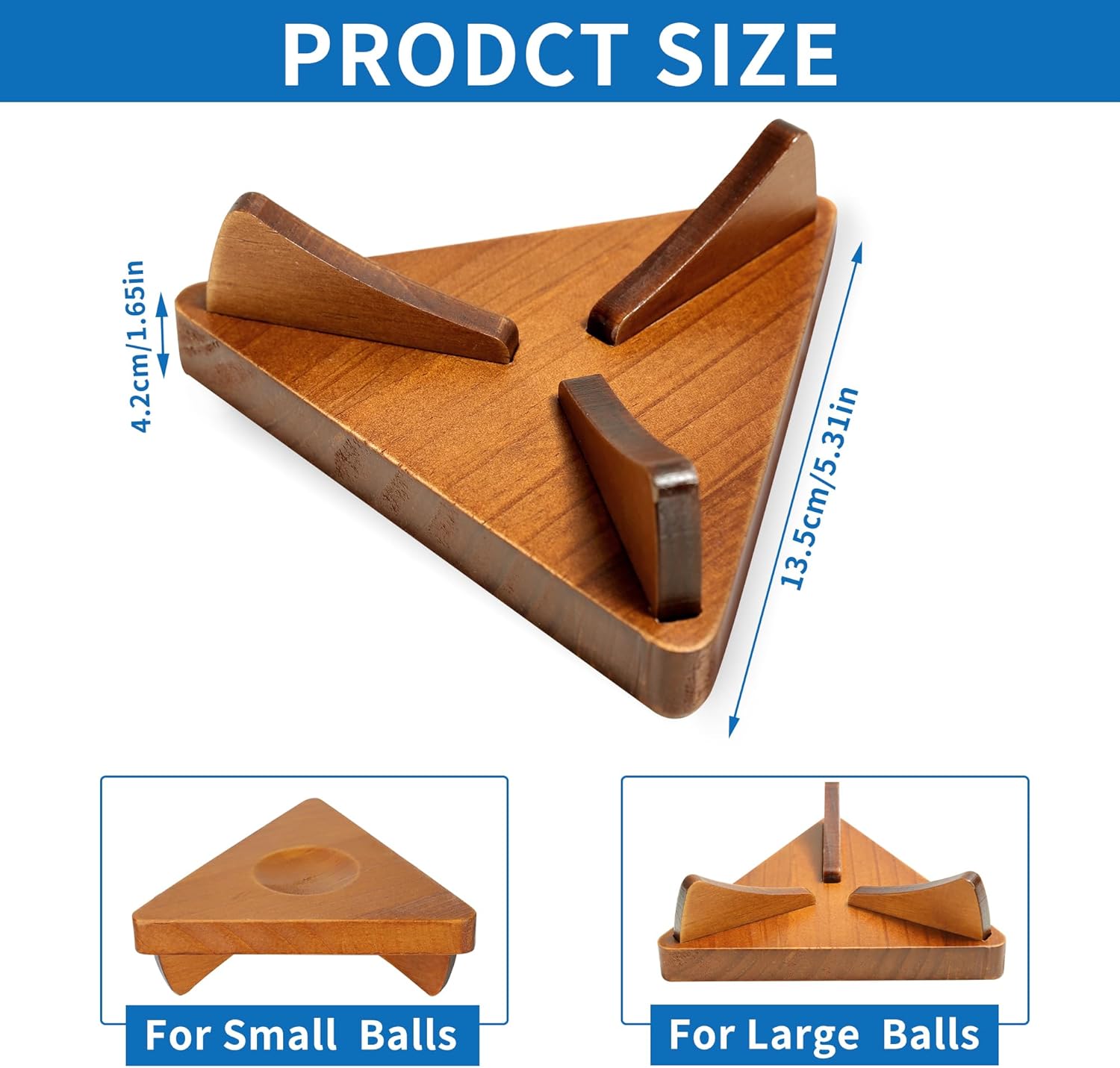 Wooden Basketball Holder, Desktop Ball Storage Holder Display Rack for Basketball, Football, Soccer, Volleyball, Baseball, Sports Accessories Organizer for Player Fans