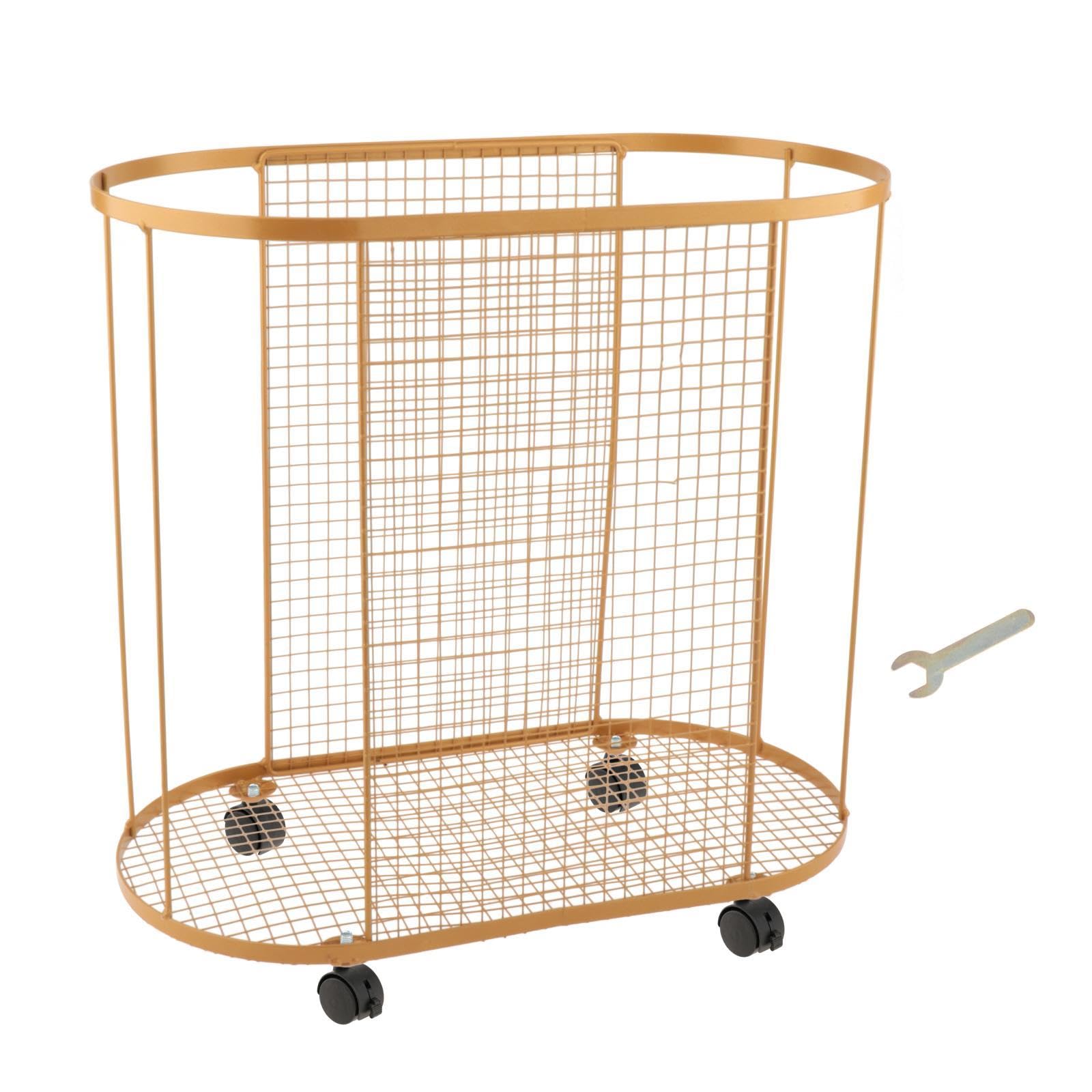 Rangement Gym Support de Tapis de Panier de Rangement Mobile pour Équipement de Sport Organisateur de Musculation en Fer Chariot Multifonction, Or