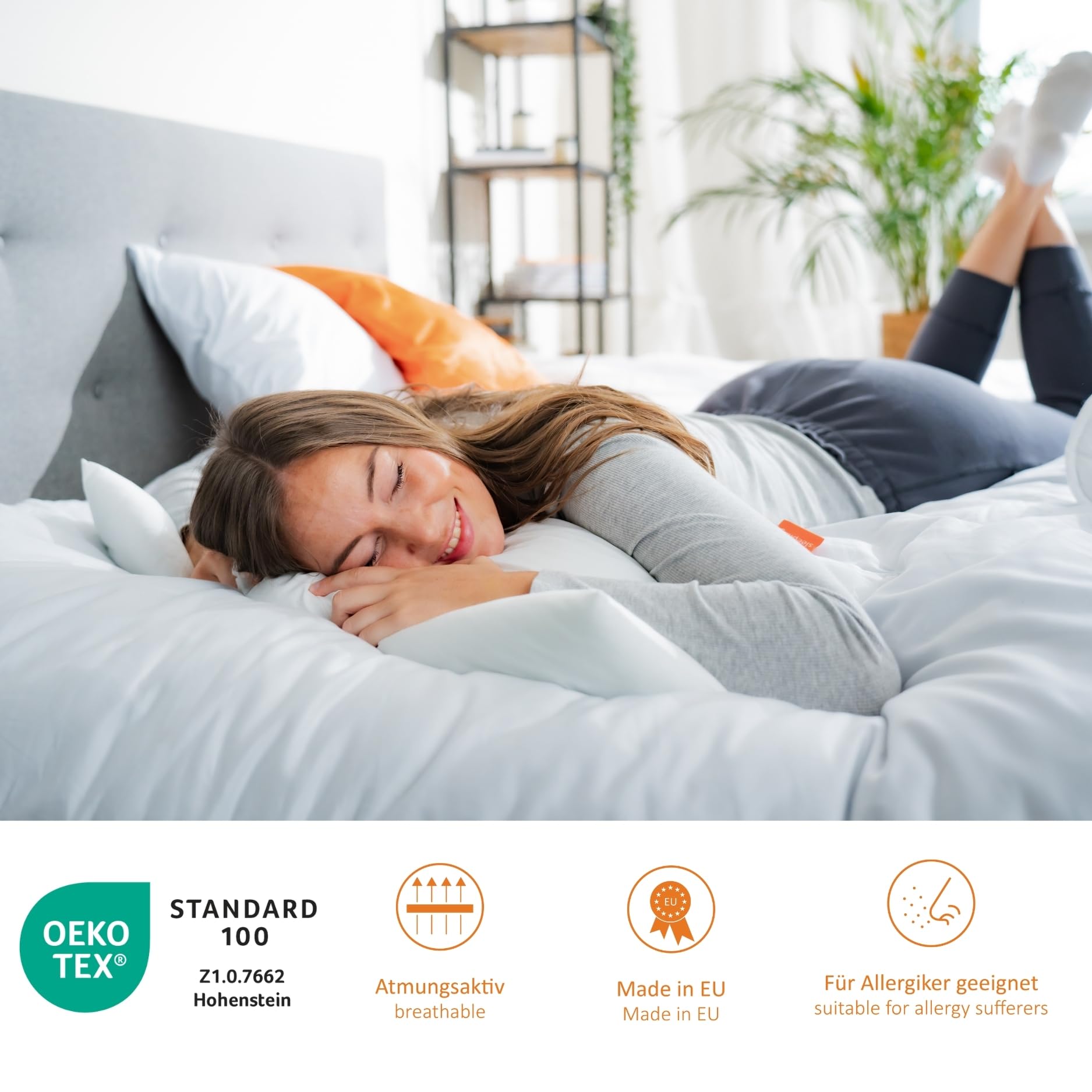 Sleepling - Oreiller pour dormir sur le ventre 40x80 cm plat, oreiller pour personnes dormant sur le ventre, oreiller pour la tête de personnes dormant sur le ventre 40 x 80 cm, oreiller avec tissu