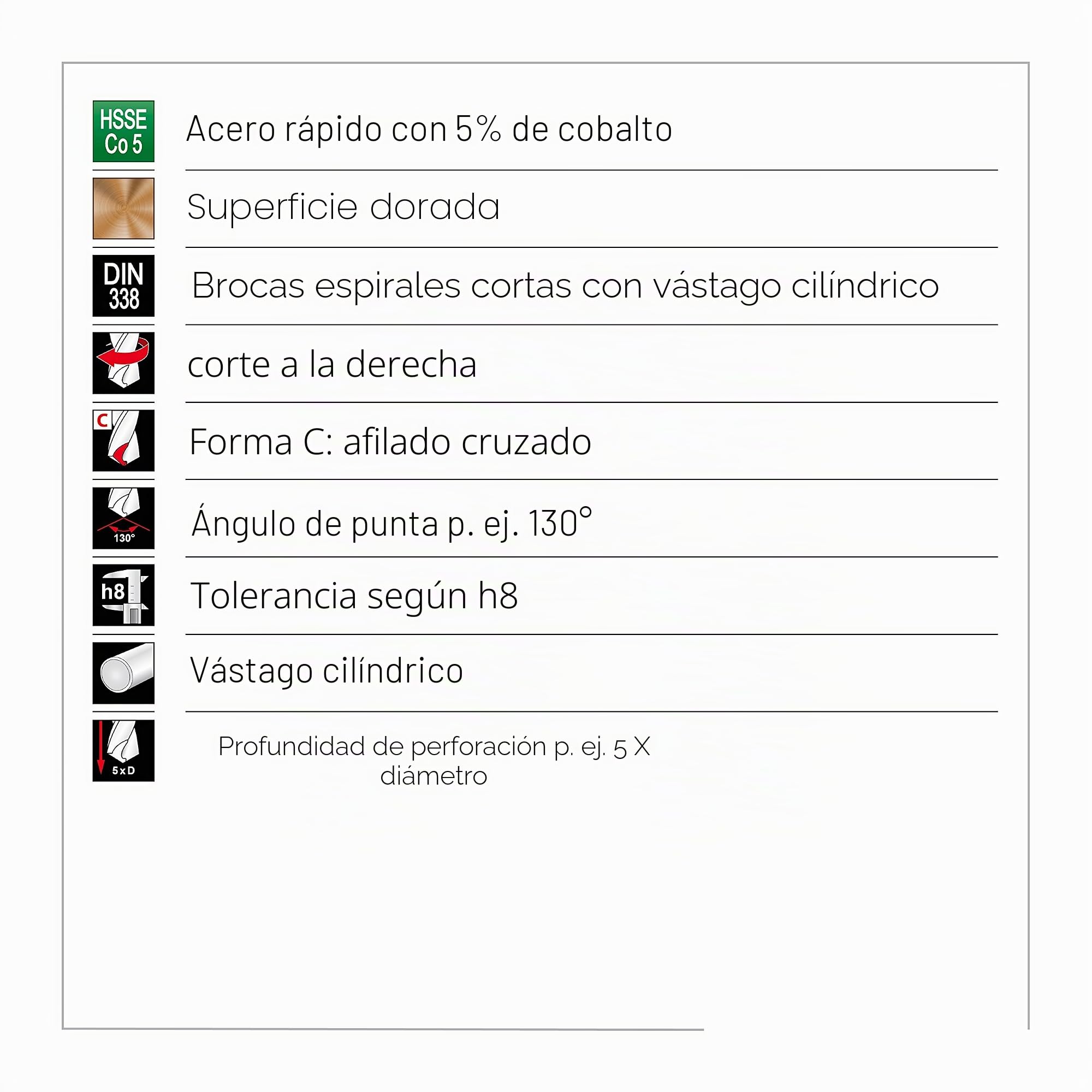 Terrax By Ruko - Juego Brocas Cilindricas Hss-E Co 5% 25P