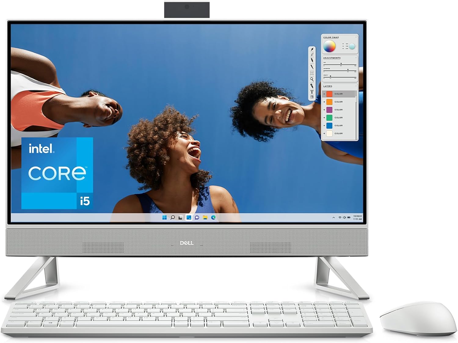 Inspiron 5420 All In One desktop - 23.8-inch FHD 60 Hz Display, Core i5-1335U Processor, 16GB DDR4 RAM, 1TB SSD, Intel Iris Xe Graphics, Windows 11 Home, Premium Support & Dell Migrate - White