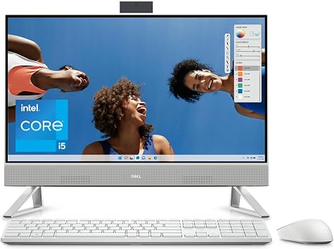 Dell Inspiron 5420 All In One desktop - 23.8-inch FHD 60 Hz Display, Core i5-1335U Processor, 16GB DDR4 RAM, 1TB SSD, Intel Iris Xe Graphics, Windows 11 Home, Premium Support & Dell Migrate - White