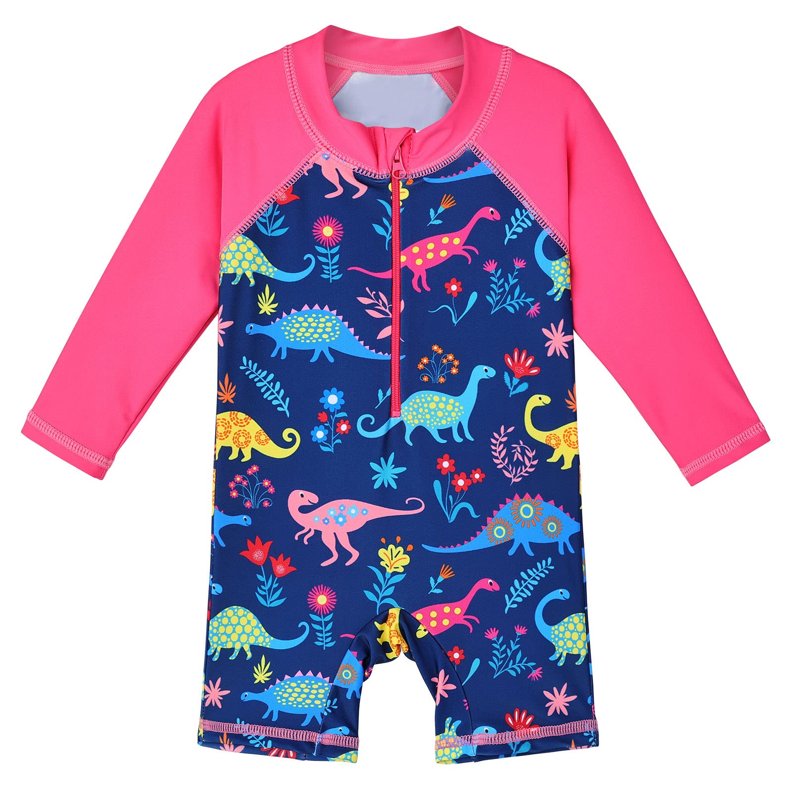 XFGIRLS Baby/Toddler Girls Swimsuit Long Sleeve One-Piece Bathing Suit Rash Guard