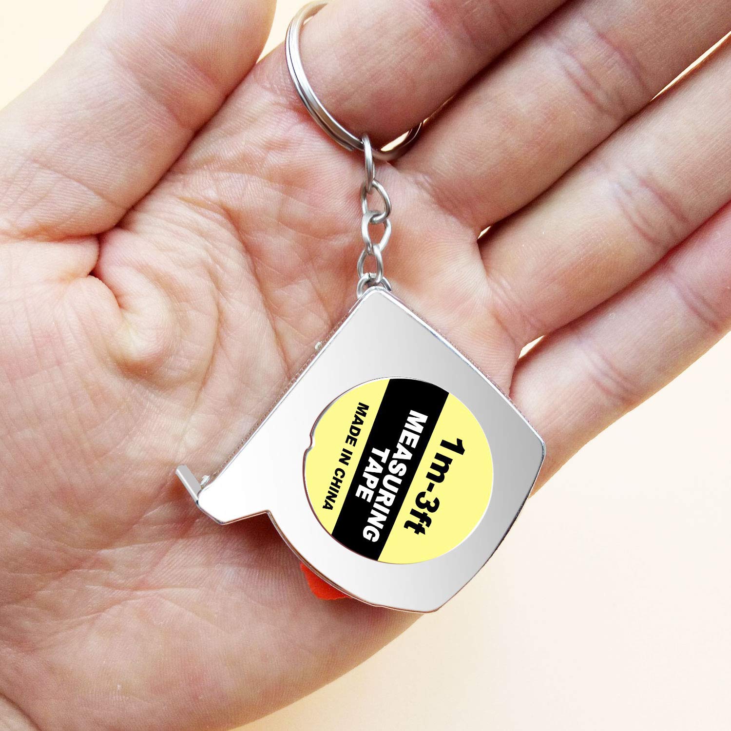 12 Pack Mini Retractable Tape Measure - 1 Meter / 3 Feet, Keychain Size, Stainless Steel Blade