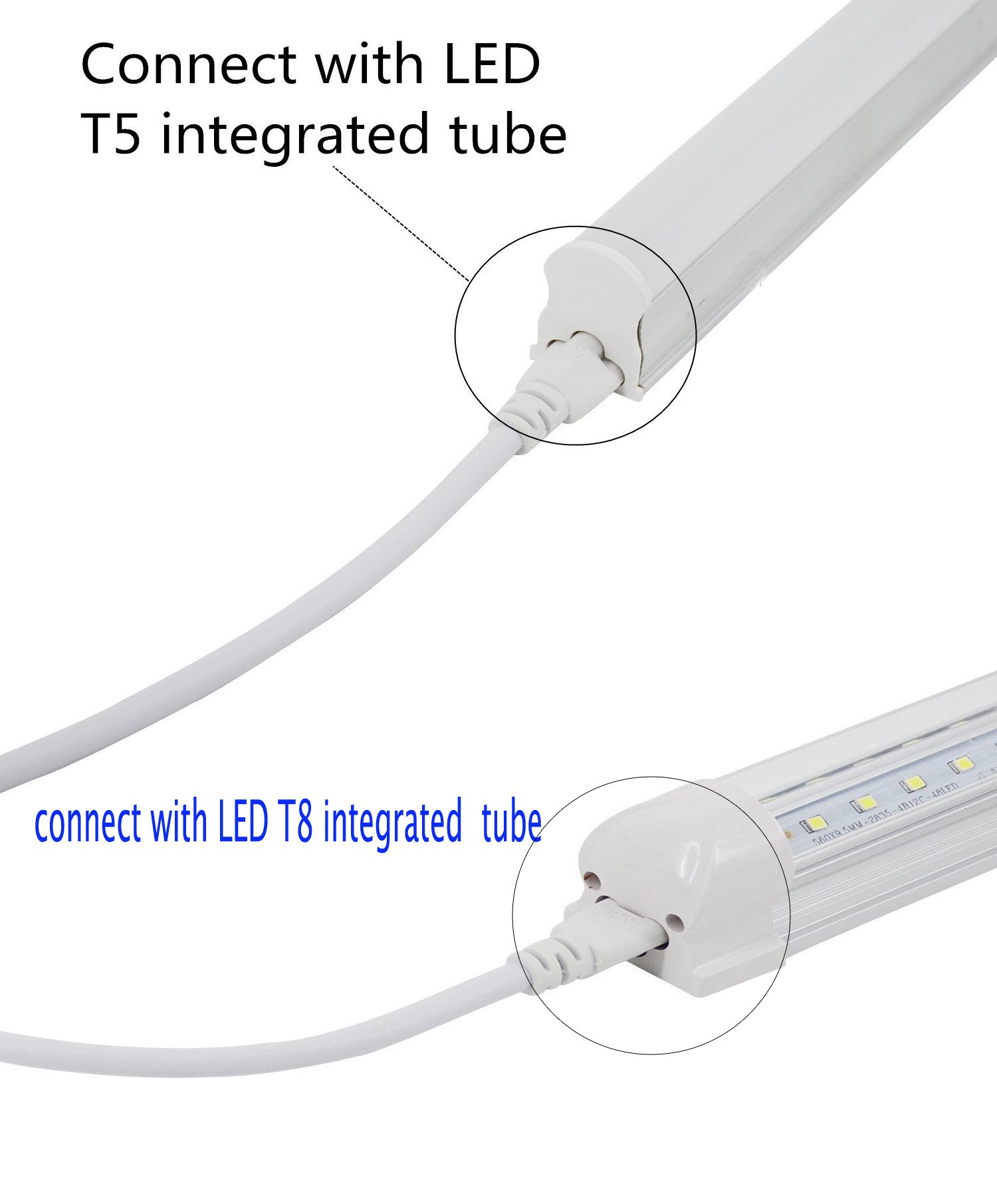 SinLoon UL-LP Certification T5 T8 LED Lamp Connecting Wire Ceiling Lights  Daylight LED Integrated Tube Cable Linkable Cords for LED Tube Lamp Holder  Socket Fittings with Cables(3.3FT/1M,2-Pack) - - Amazon.com
