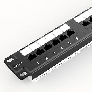 Jadaol 24 Port Patch Panel 10Gbps Rackmount Punch Down Network Panel