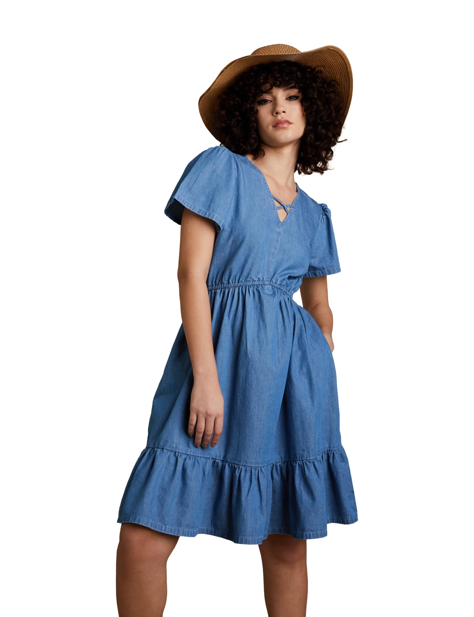 Amazon Brand Inkastwomens Denim A Line One Piece Knee Length | Desertcart  Bermuda