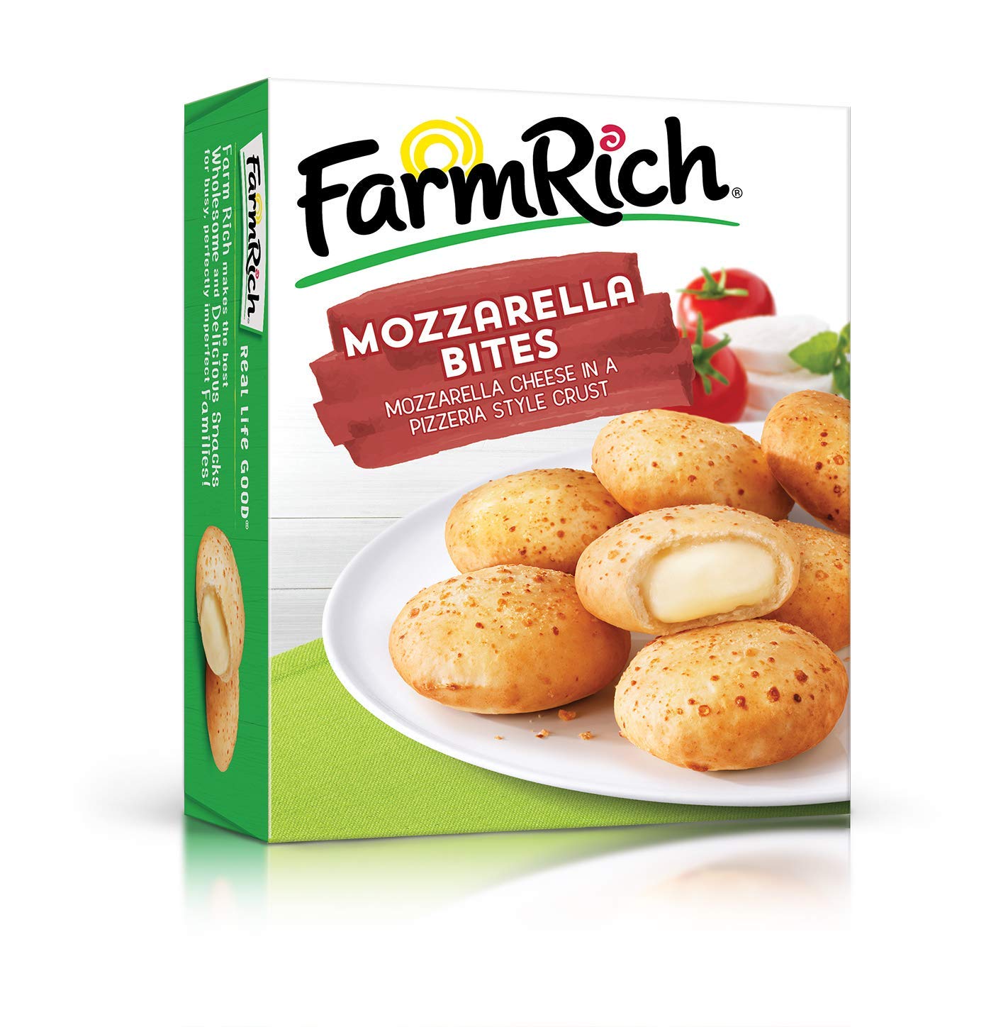Farm Rich Breaded Mozzarella Cheese Bites, Real Mozzarella Cheese in a Pizzeria Style Crust, Frozen, 19.2 Ounces