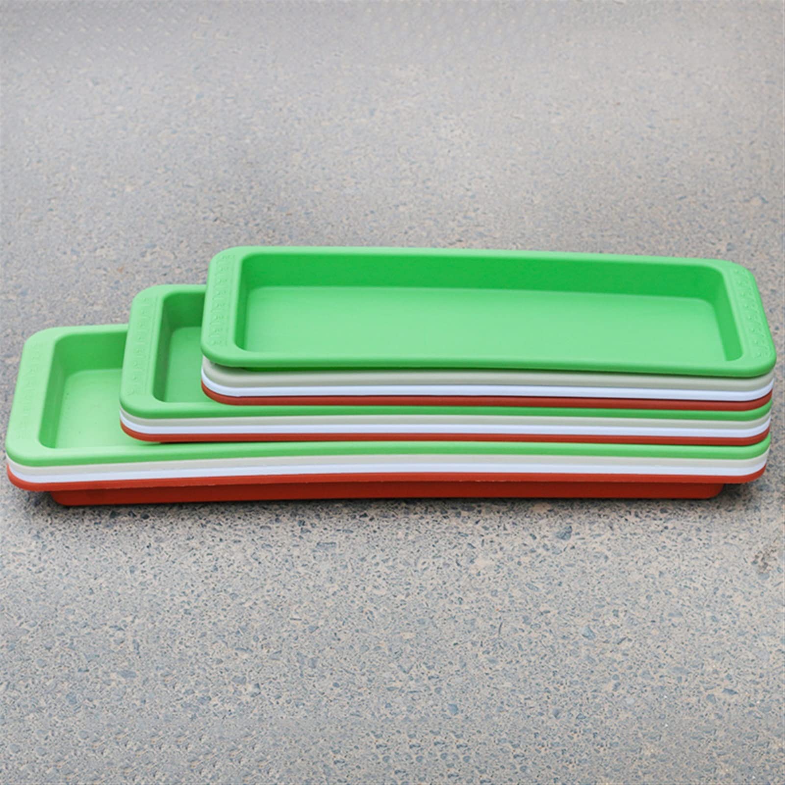 LOWLIU Pflanzenuntersetzer 2 Stck Plastikblüten Pot Tablett gemahlene rechteckige Wasserrezidiv-Chassis, um zu verhindern Blumentopf, Tablett (Color : B-16X46cm)
