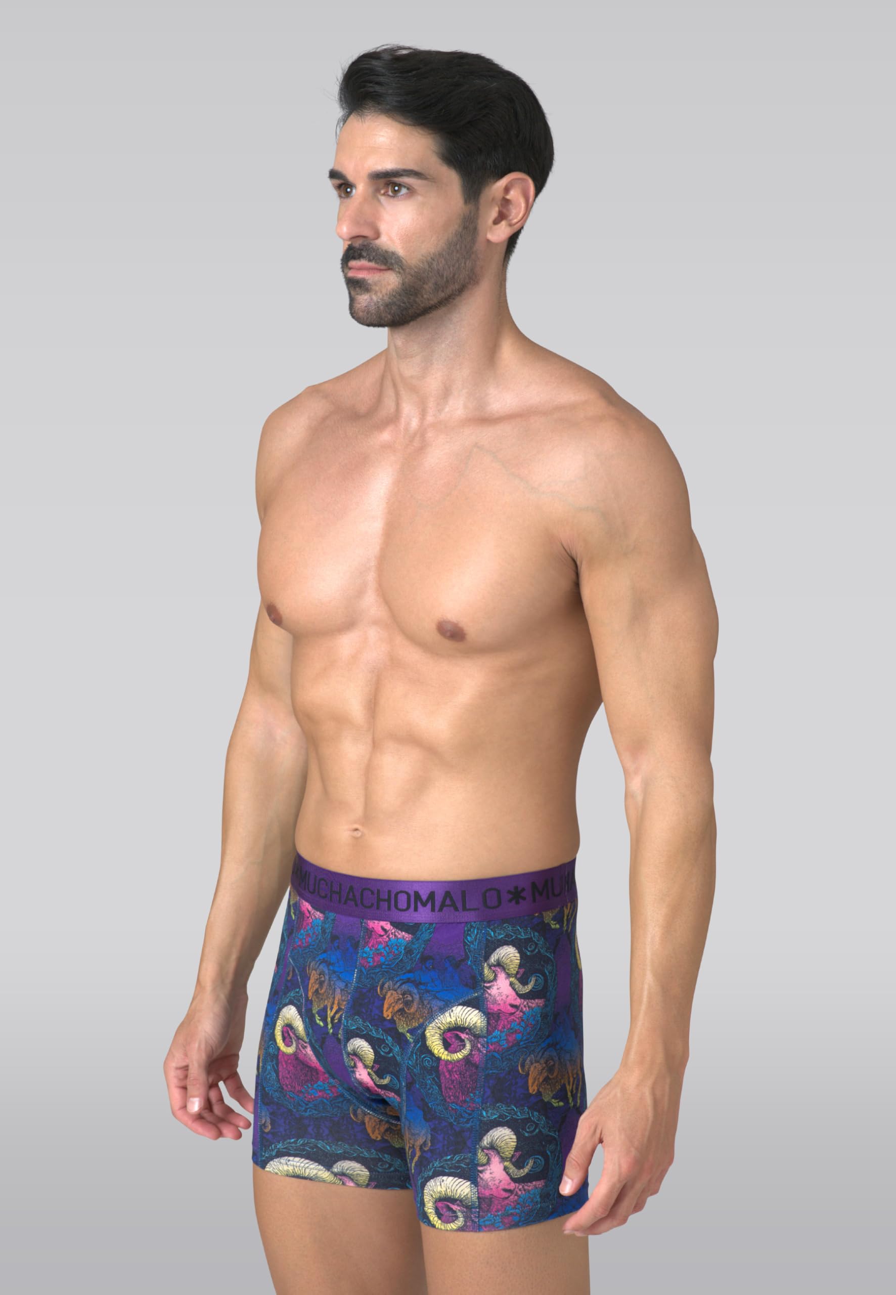 Muchachomalo Calzoncillos tipo bóxer para hombre, de algodón, paquete de 2 unidades, con estampado, ajuste clásico, con cintura elástica