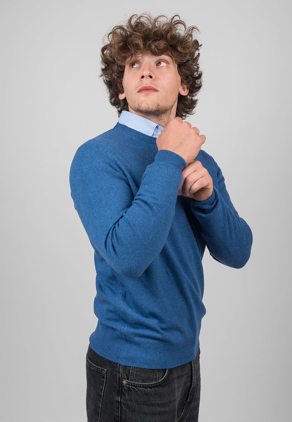 Dalle Piane Cashmere Herren Pullover Rundhals Kaschmir-Mix | Feiner Strickpullover für Büro, Alltag und Freizeit, Herbst und Winter, Geschenk für Ihn, Made in Italy