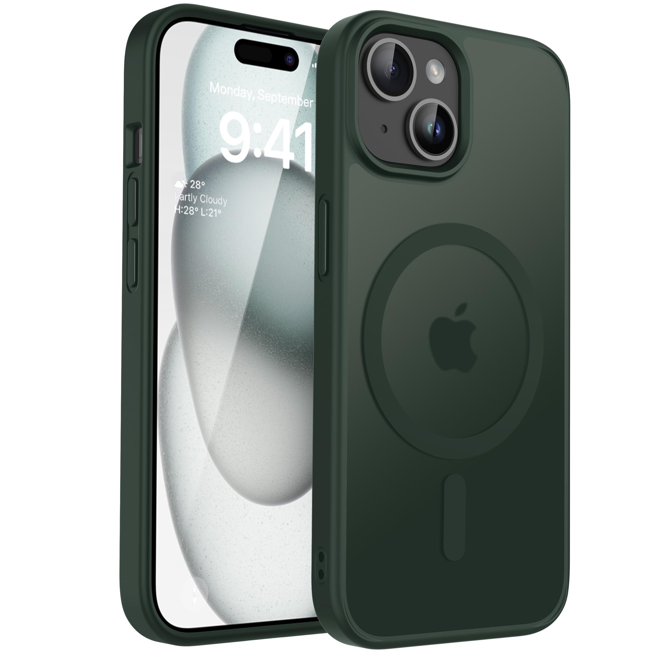CACOE für Kameraschutzend, Kompatibel mit MagSafe, Stoßfest Kratzfest Magnetisch Rückseite Handyhülle für iPhone Case Transluzente