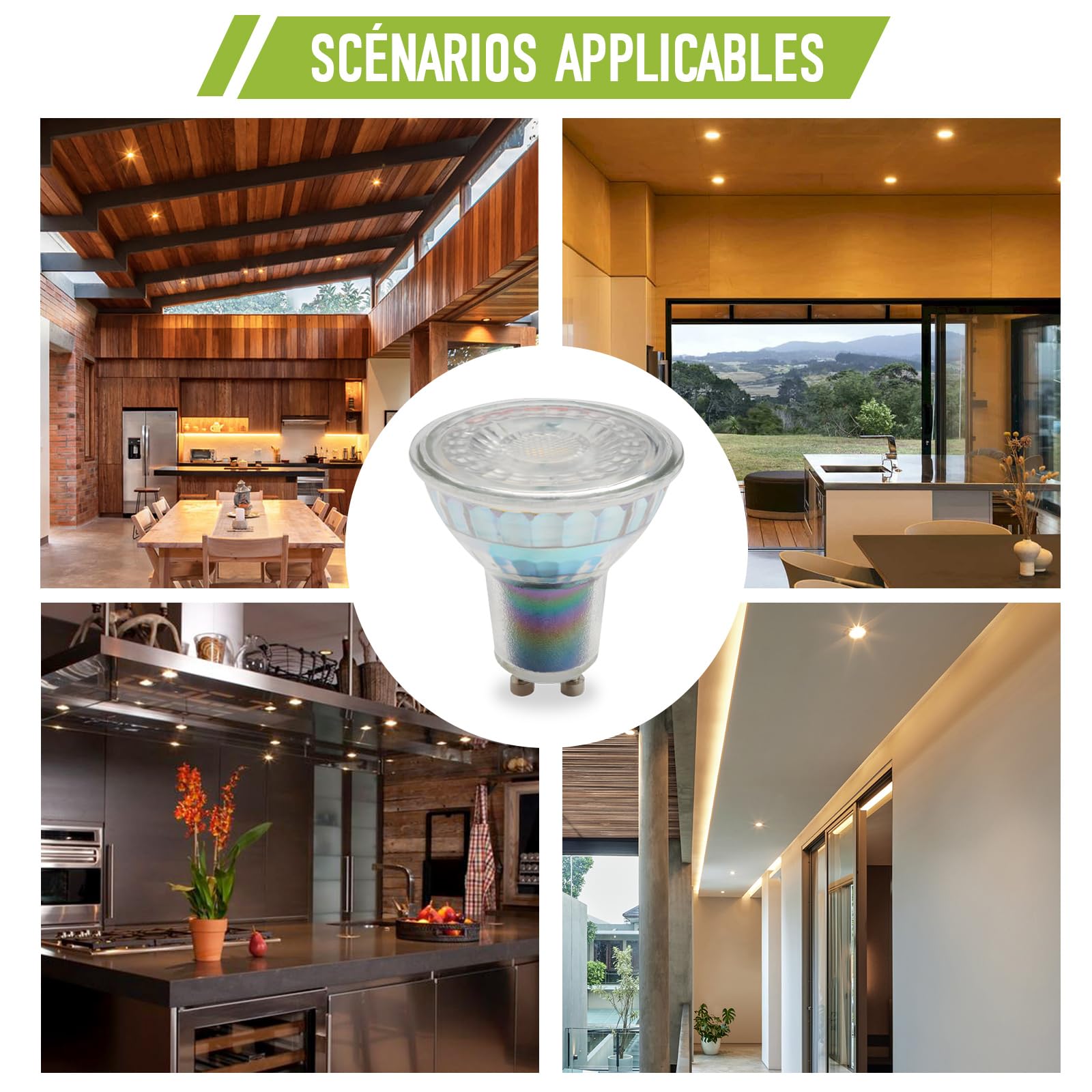 Ampoules LED GU10 7.3W Équivalent Halogène 55W 1090 Lumens Lampe à Réflecteur Blanc Chaud 3000K 30° Spot Ampoule GU10 Led Efficacité Energétique Non dimmable AC 230V Lot de 10