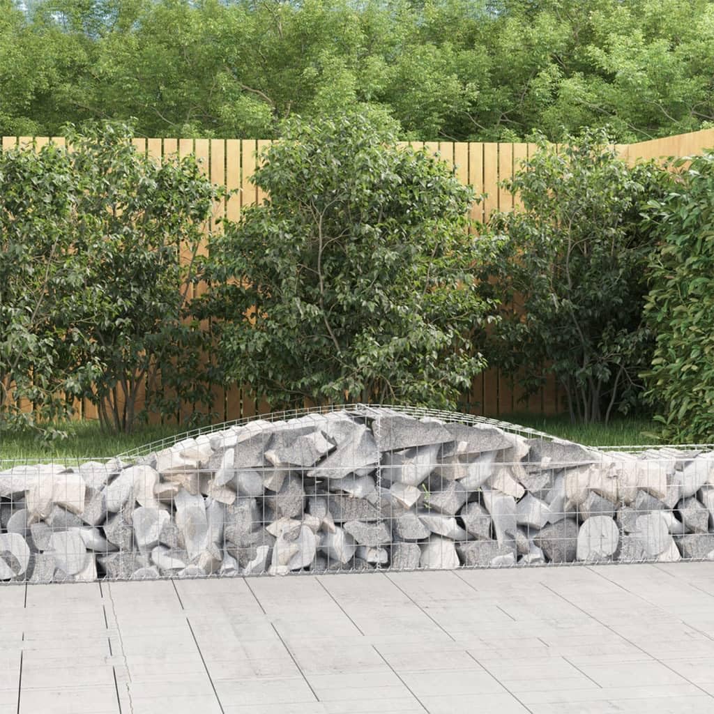 Kosze gabionowe 15 sztuk 400 x 50 x 40 / 60 cm z ocynkowanego żelaza, dekoracyjne i dźwiękochłonne bariery ogrodowe ze wzmocnionymi haczykami i drutem 3,5 mm