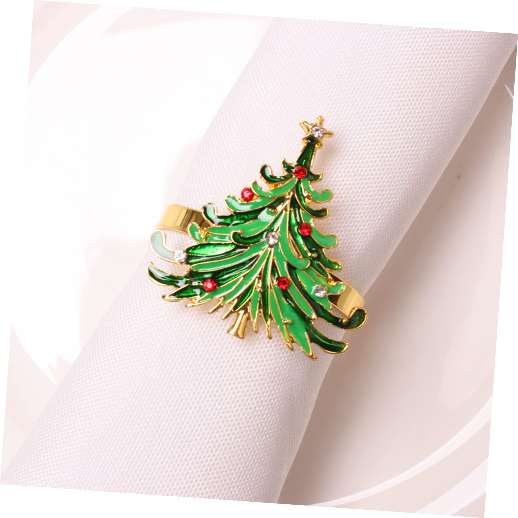 Cabilock Pièces Rond de Serviette Ronds de Serviette Sapin de noël Paramètres de la Table de Noël Decoration Noel Decoration de Noel Ornement décor Porte-Serviettes Pinces à Serviettes