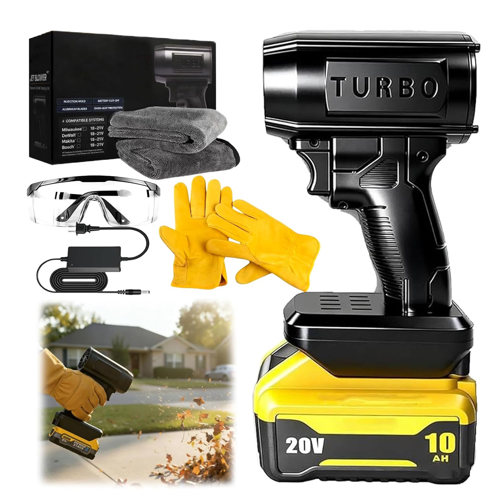 Jet Blower 2.0, 2026 Nuovo soffiatore Jet Storm Industries per asciugatura auto 160.000 giri/min 320 km/h Soffiatore turbo portatile ad alta potenza elettrico senza fili (1.0 for Dewalt)