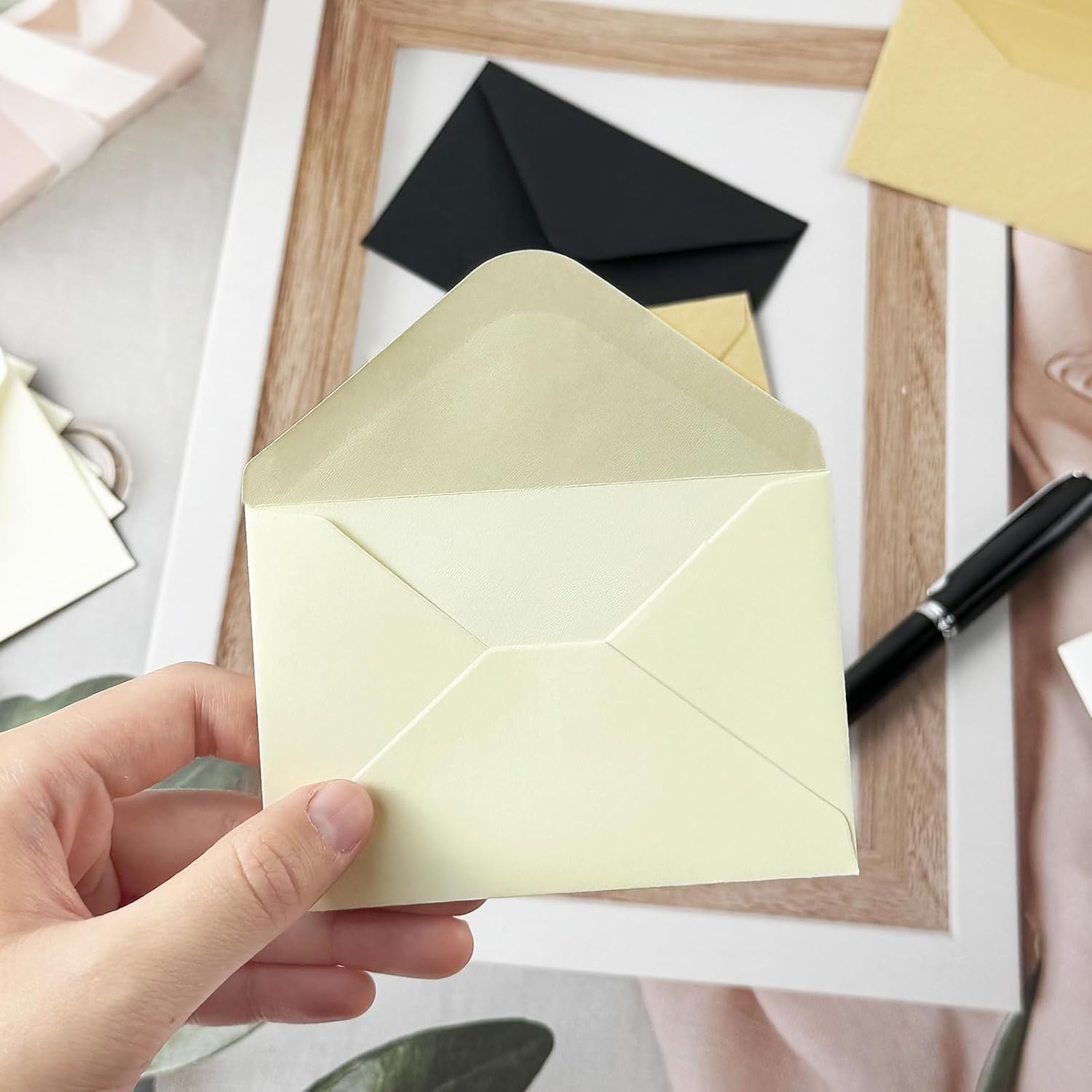 50 Packs of Gift Card Envelopes with Blank Cards 4x2.75 Kraft Mini Envelope Business card envelope (50, Brown, 4x2.75) - Image 7