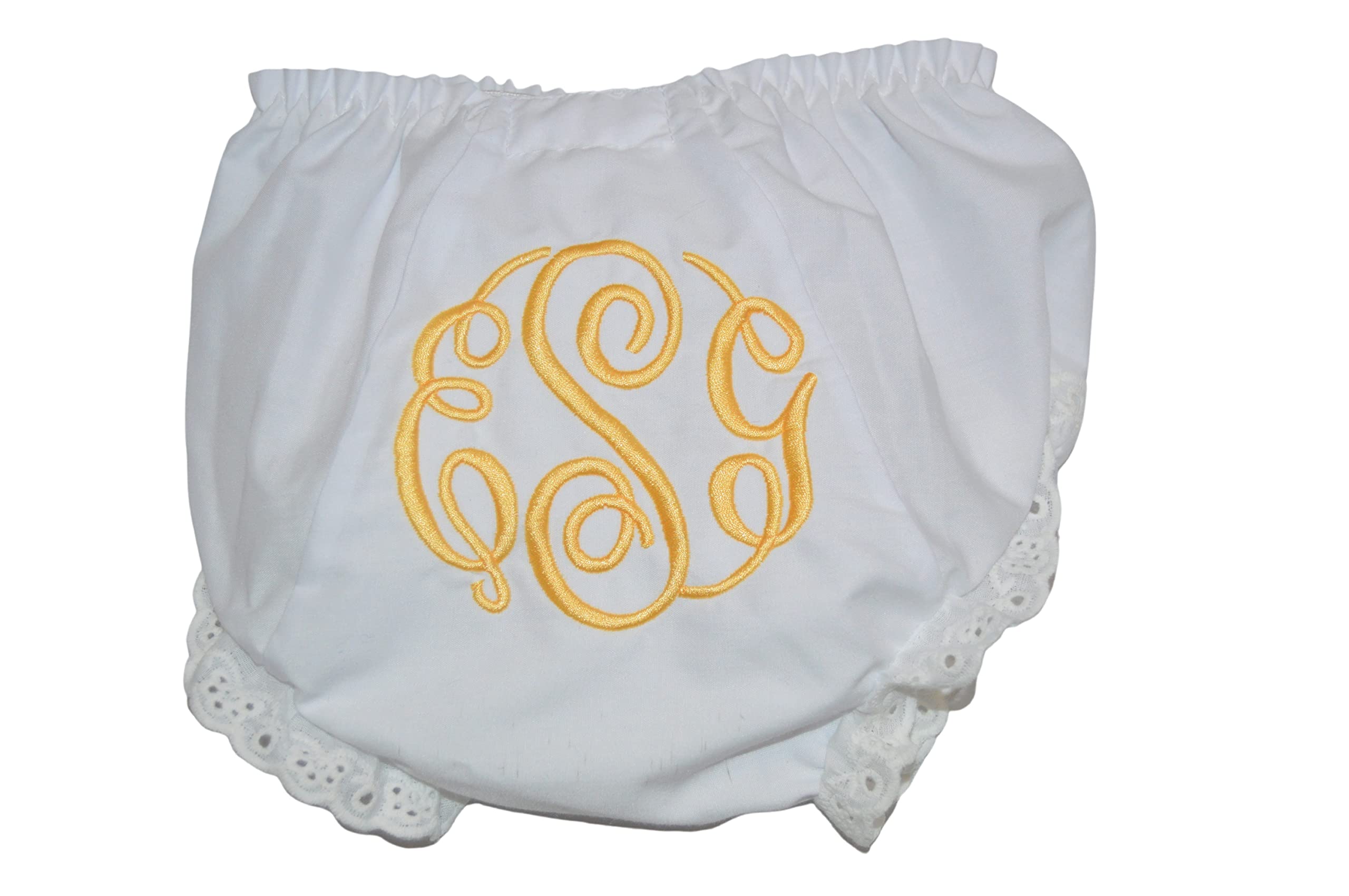 Personalized Baby Bloomers, Monogramed Diaper Cover, Circle Script Font Bloomers