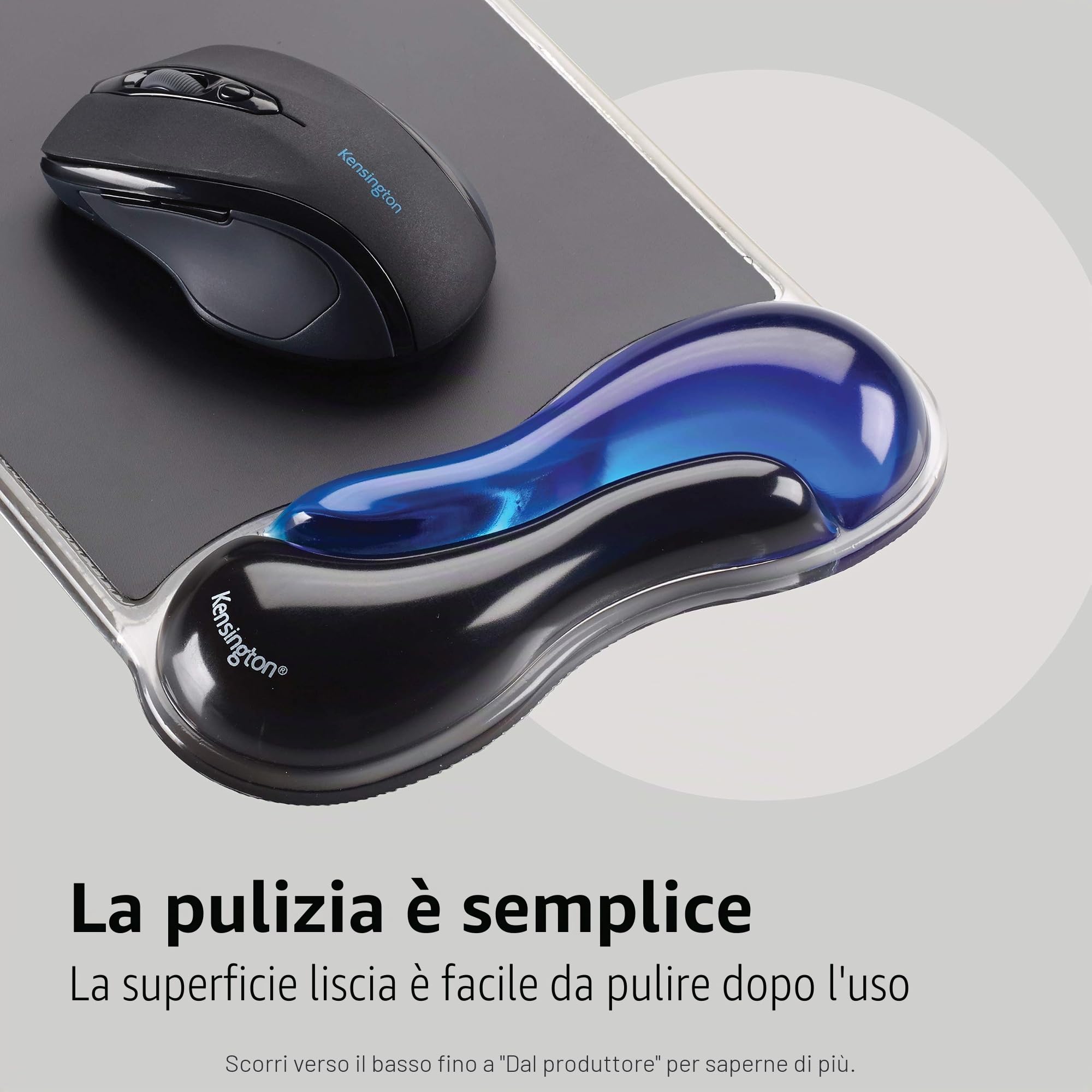 Kensington Duo Gel Mouse & Tastiera Poggiapolsi Bundle, Blu (K52920WW)