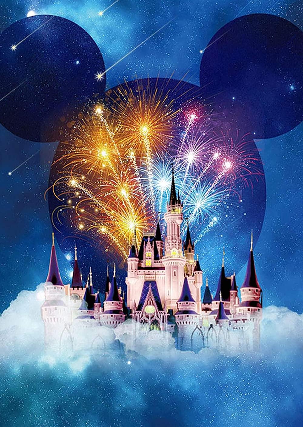 Diamond Art Disney Castle DIY 5D Diamond Painting Kits for Adults and Kids Full Drill Arts Craft by Number Kits for Beginner Home Decoration 12x16 inch DP016
