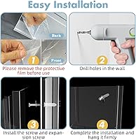 Vista 4 de Soporte acrílico para folletos, 3 revistas y 6 soportes para folletos, soporte de pared transparente para folletos, soporte de pared para folletos