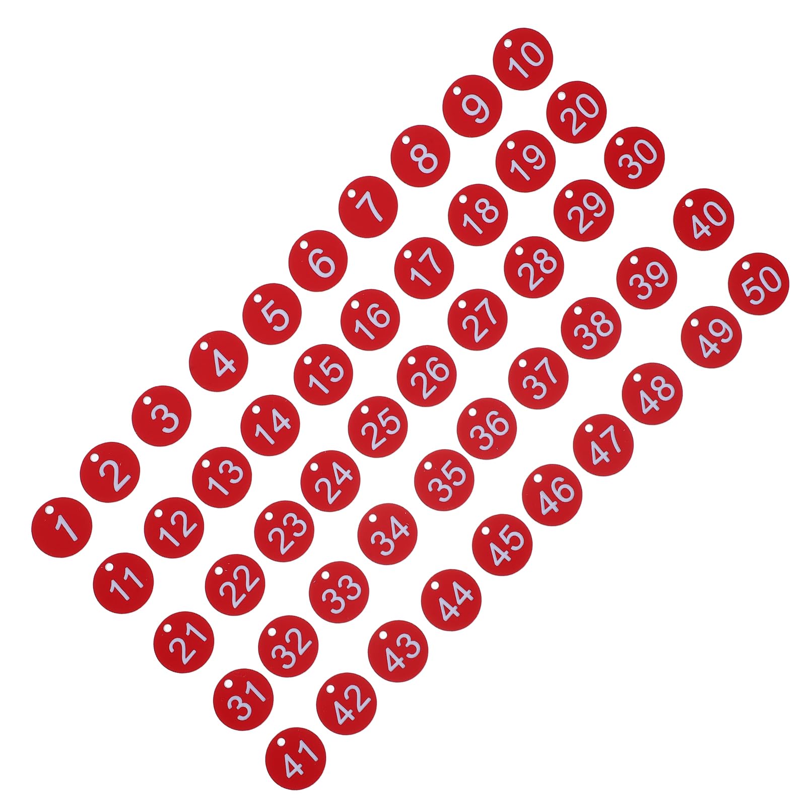 Placas numeradas redondas de plástico rojo para la gestión de llaves 8