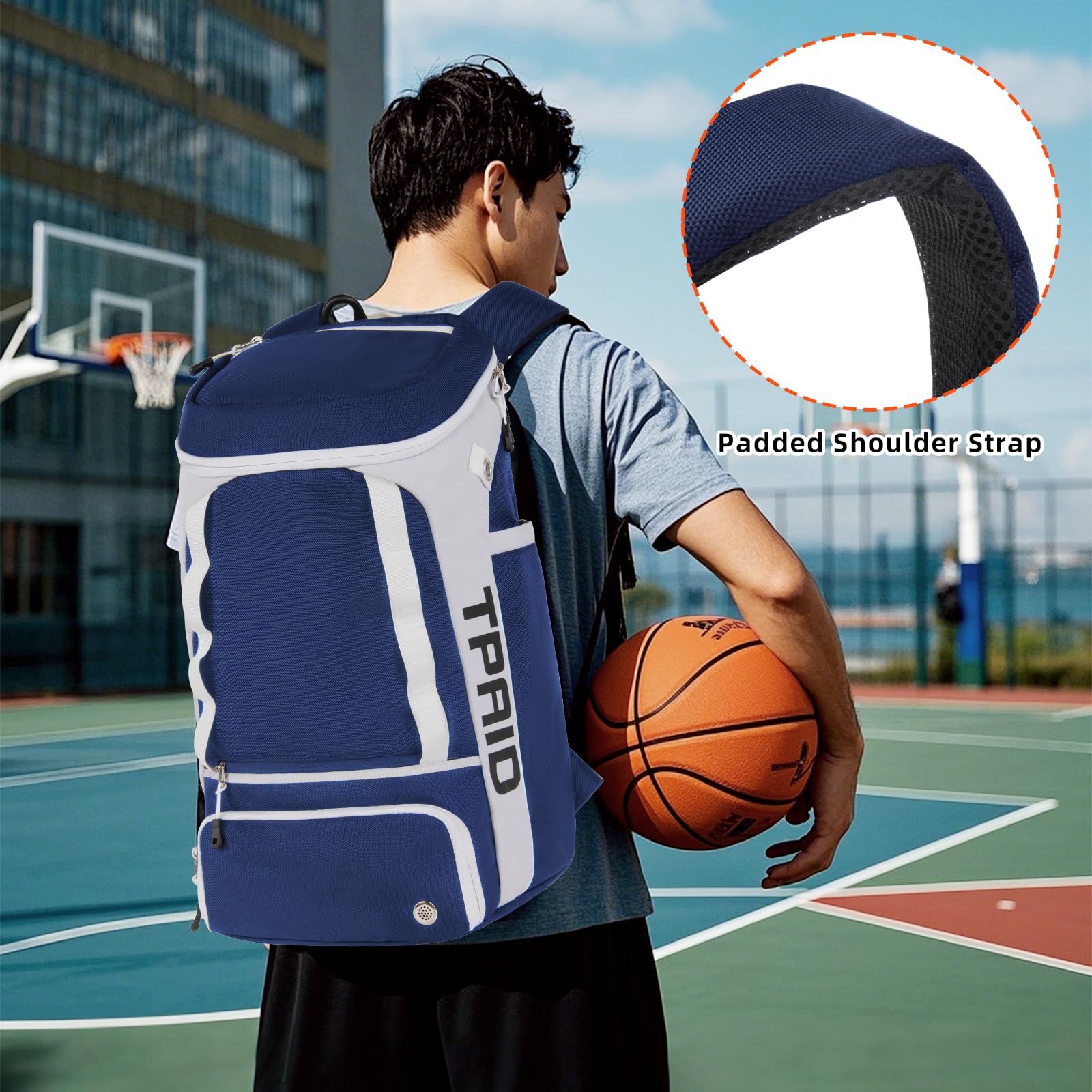 KINGSLONG Mochila de Baloncesto Bolsa para Equipo con Compartimento para Pelotas y Zapatos
