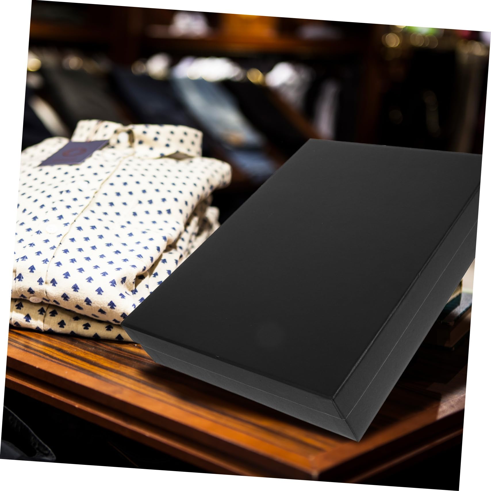 INOOMP Scatola Regalo Coperchio Elegante Rettangolare in Cartone Riutilizzabile Nera Facili da Conservare per Imballaggi e Confezioni Regalo