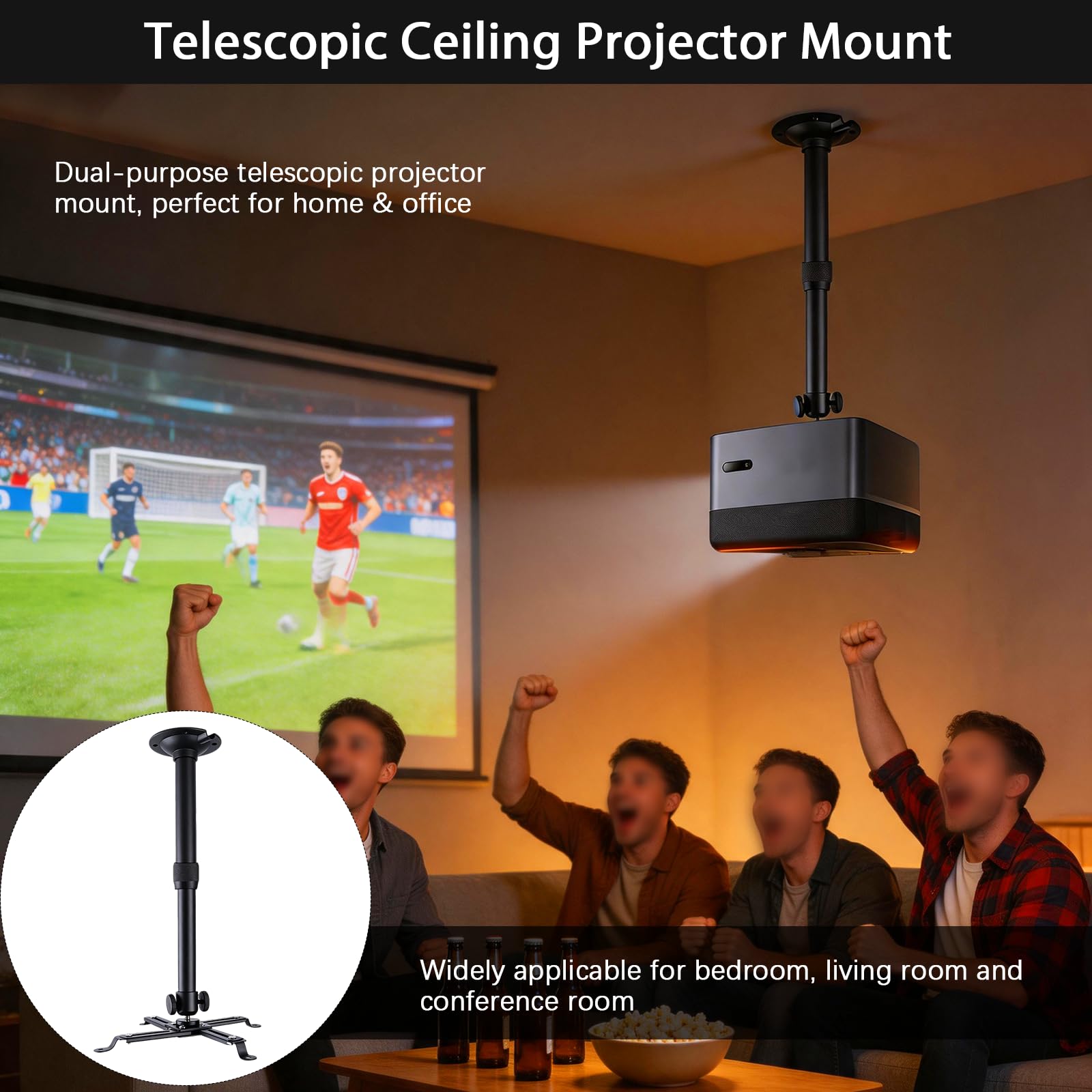 Support Videoprojecteur Plafond, Support Retroprojecteur Mural Universel