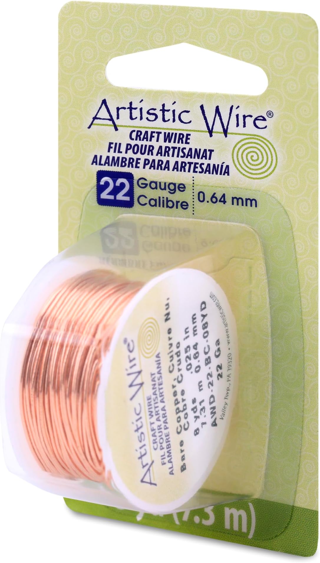 Artistic Wire 22-Gauge Bare Copper Wire, 8-Yards