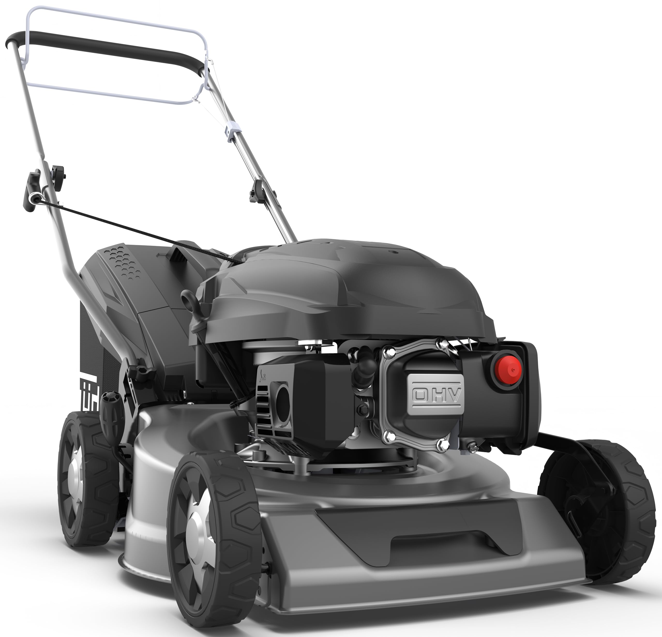 Güde Benzin Rasenmäher mit Radantrieb und Leichtstart 144,3cm³ 42cm Eco Wheeler 415 R 3in1 mit Antrieb | 3PS | 40 Liter Korb | Stahlgehäuse | 6-fache Verstellung | Mulchfunktion | Reinigungsanschluss
