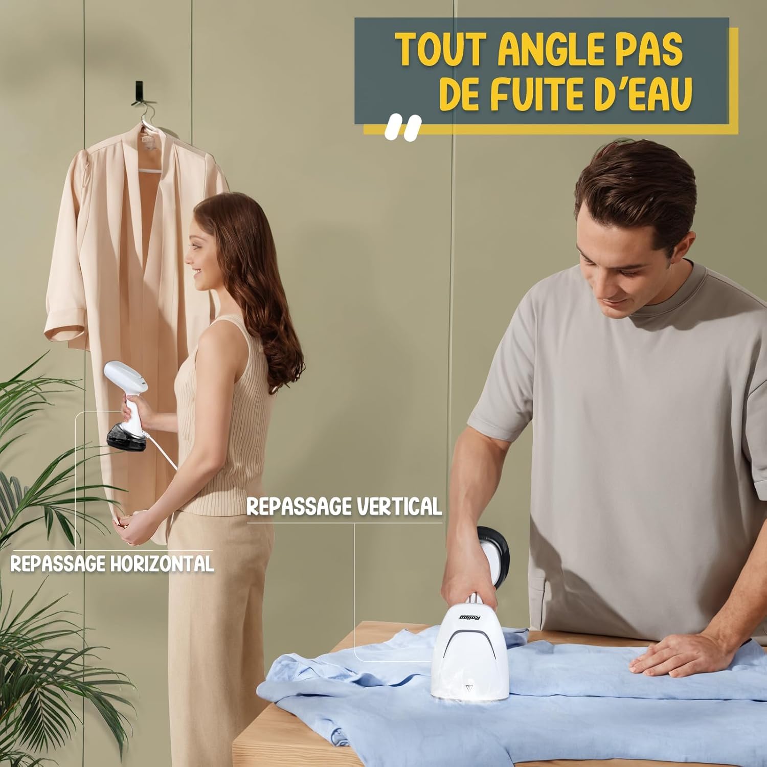 Rolipo Defroisseur Vertical, 1700W Fer à Repasser Vertical Portable pour la maison, le bureau, les voyages, défroisseur à vêtements de voyage compact et portable, Accessoires pour générateurs vapeur