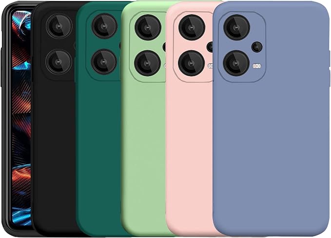 Set de 5 Fundas de Silicona TPU para Xiaomi Redmi Note 12 Pro 5G con Protección Completa para Cámara