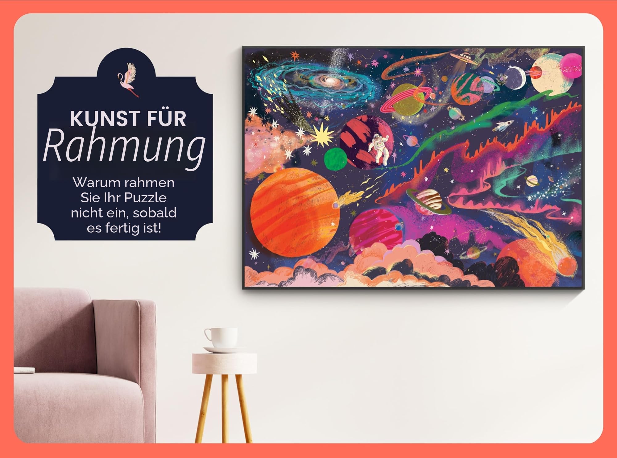 Elena Essex Puzzle 1000 Teile - Outer Space, Puzzle für Erwachsene, Puzzle Schwer 1000, Sonnensystem Planeten Astronaut Mond Weltraum, Größe 70 x 50 cm