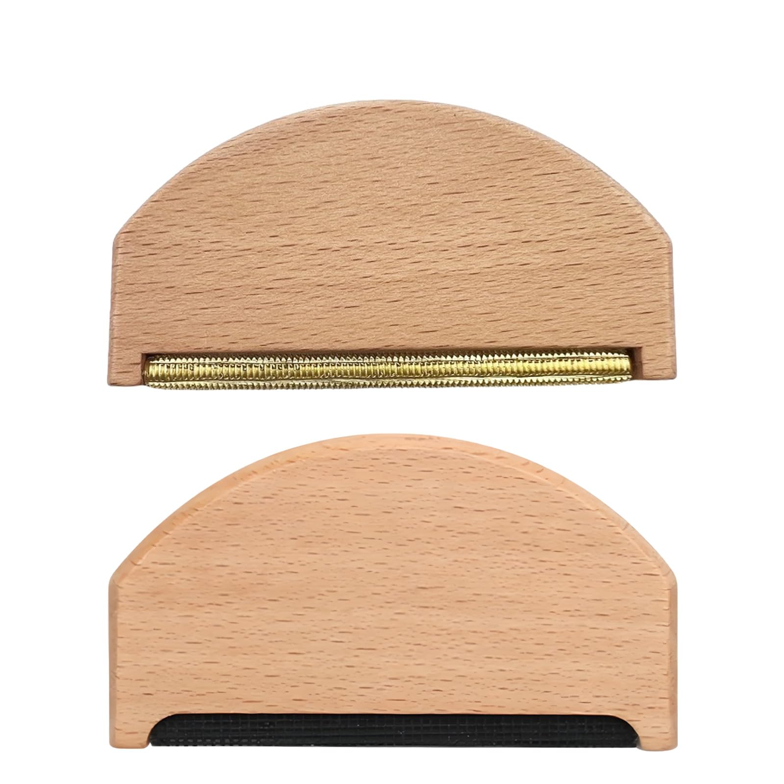 AFIODA Cashmere Comb Set (2 Pcs) – Beech Wood Gold-Edge Shaver & Clear-Coated Lint Remover, Manual Sweater Shaver for Wool, Cashmere, Knitwear, Scarves – Portable Depiller for Bobbles & Pilling