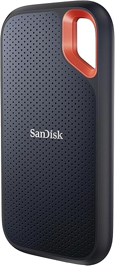 SanDisk 2TB Extreme SSD portatile, Unità a stato solido NVMe esterna, fino a 1050 MB/s, USB-C, USB 3.2, IP65 per la resistenza ad acqua e polvere