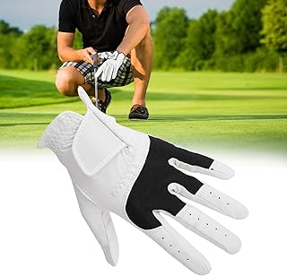 BstXqty Left Hand Golf Gloves, Men Leather Grip Antislip Soft Sports Glove, Left Hand Sports Golf Glove, Breathable Golf Gloves Suitable for Golf Enthusiast Wear