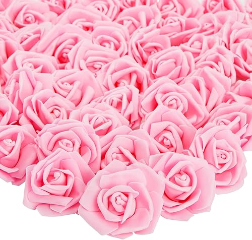 Juvale  100 unidades de rosas artificiales para decoración de bodas, baby showers, manualidades, 3 pulgadas