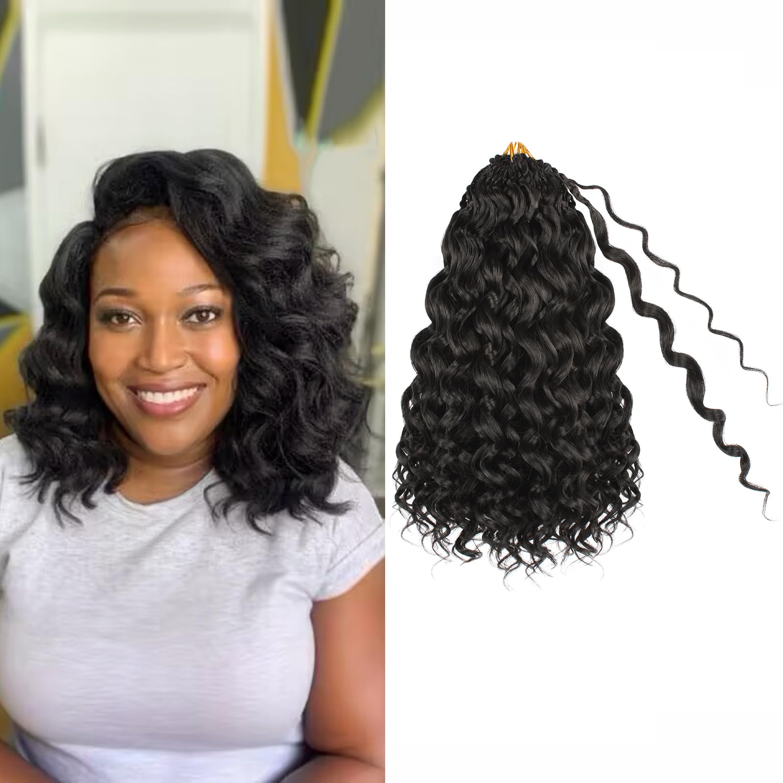 Amazon.com : Toniola Pre Looped Ocean Wave Crochet Hair 12 Inch 8