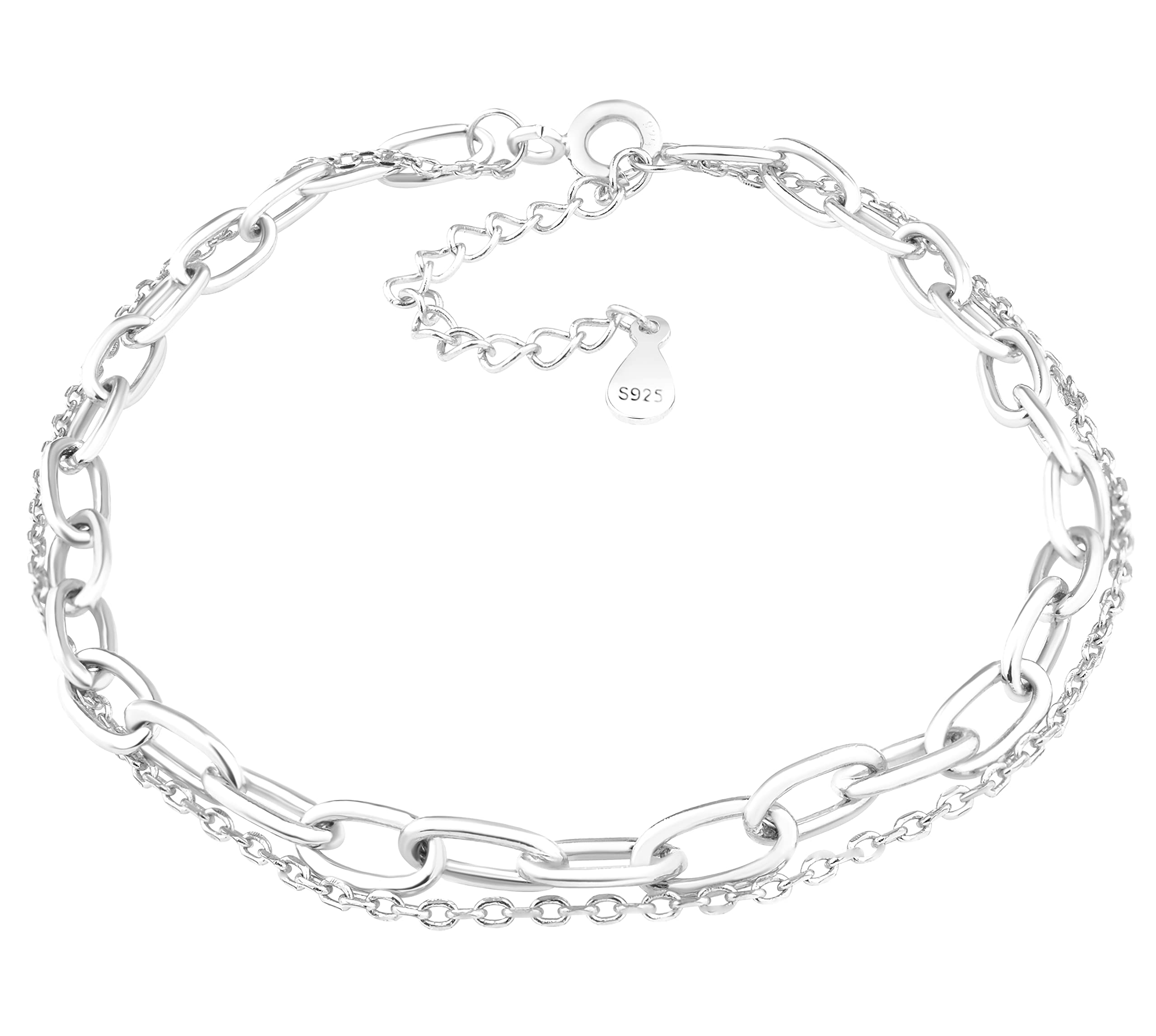 Sofia Milani Pulsera para Mujeres en Plata de Ley 925 - Pulsera de Capas