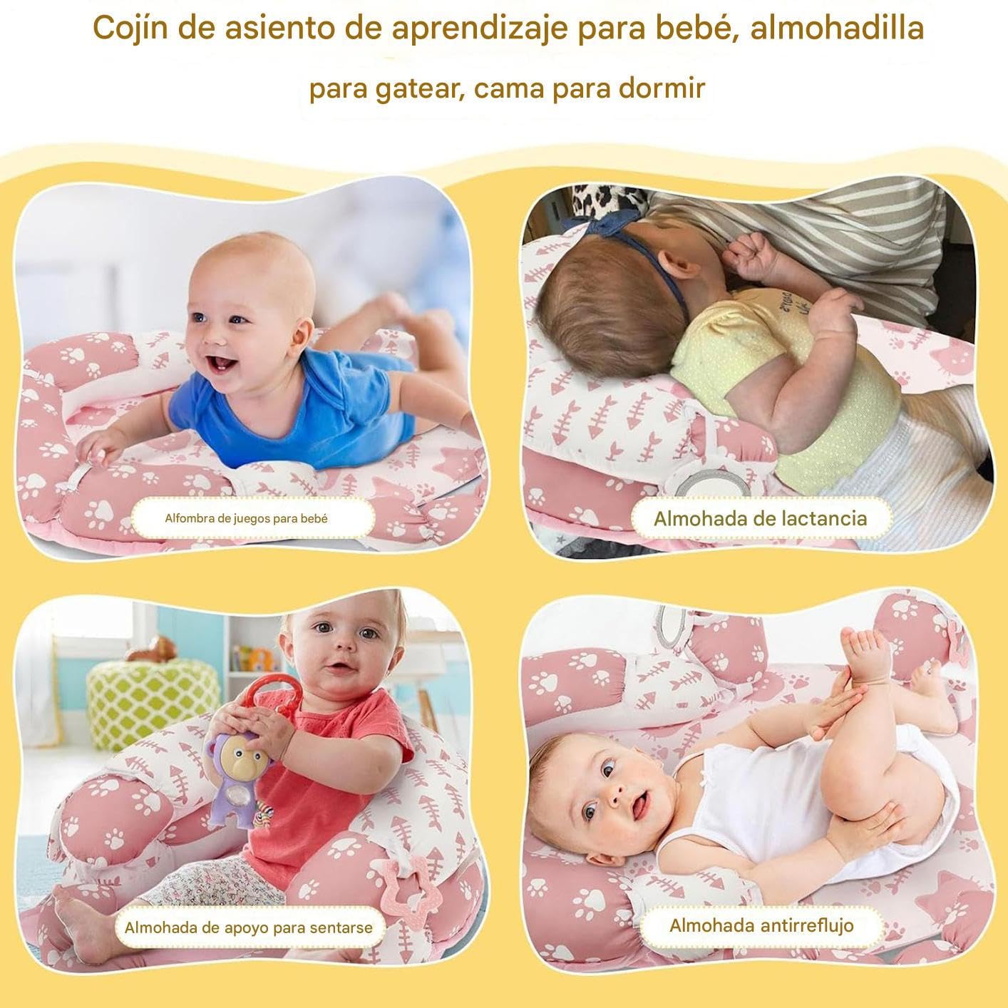 Alfombra De Juego Infantil Tummy Time Con Almohada Juego de Aprendizaje