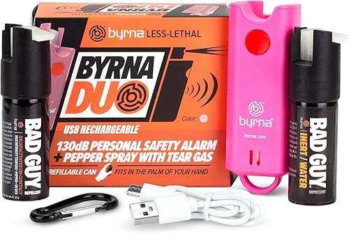 Miniatura 3 de Byrna Duo  Alarma de seguridad personal recargable + spray de pimienta  Herramienta compacta de autodefensa con recipientes reemplazables, seguridad