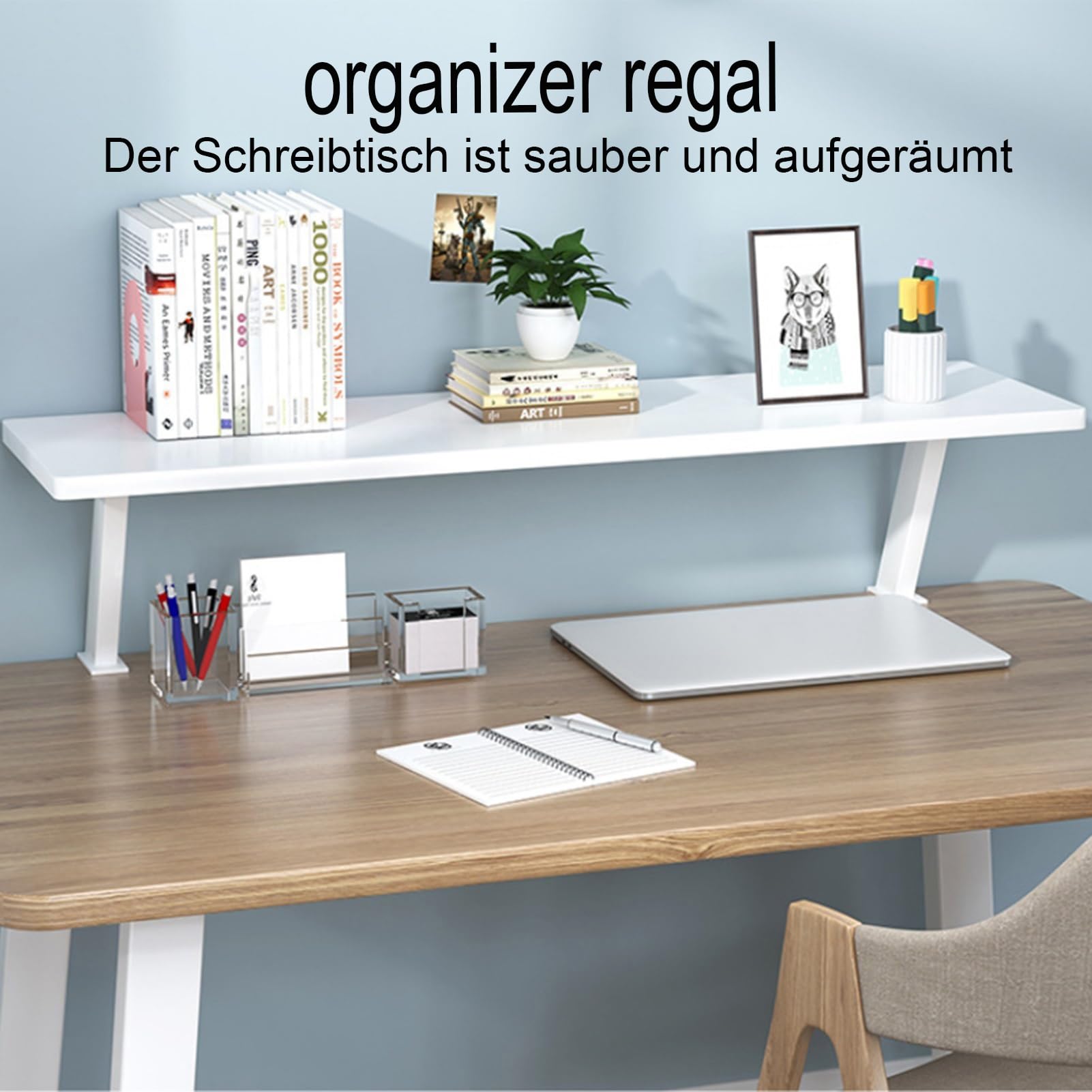 Klemmbares Schreibtisch Organizer Regal, Adjustable Desk Shelf Clamp Tischverlängerung Mobile Aufbewahrungsregal für Büro Home Schule Modernes Design Tischzubehör (80x20 cm)