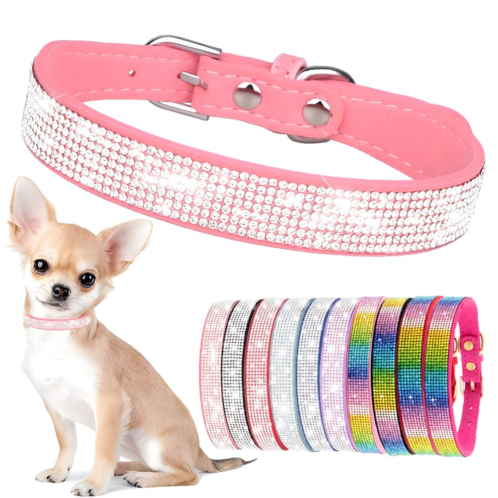 Collier pour chat avec strass Hotlion rose S aux finitions luxe