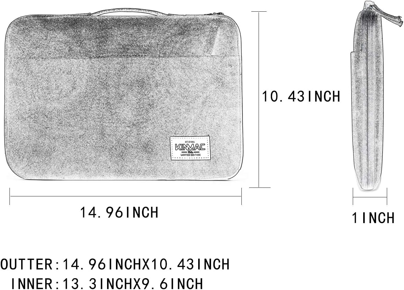 Kinmac 360° Protective Laptop Sleeve Case Bag Cover with Handle for MacBook Pro 16 inch,16 inch HP,Lenovo,Dell,ASUS,Acer Ultrabook and Business Laptop (Flowers)