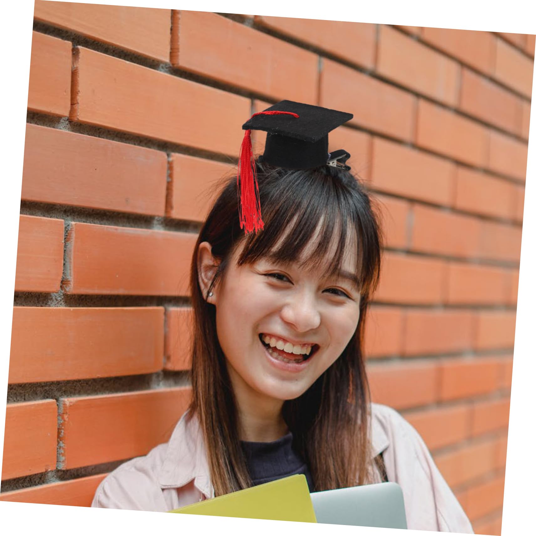 SOLUSTRE 8pezzi Cappello da Laurea Tema Forcina per Capelli Elementi di Laurea Fermaglio per Capelli in Stile Stagione delle Lauree Accessori per Foto