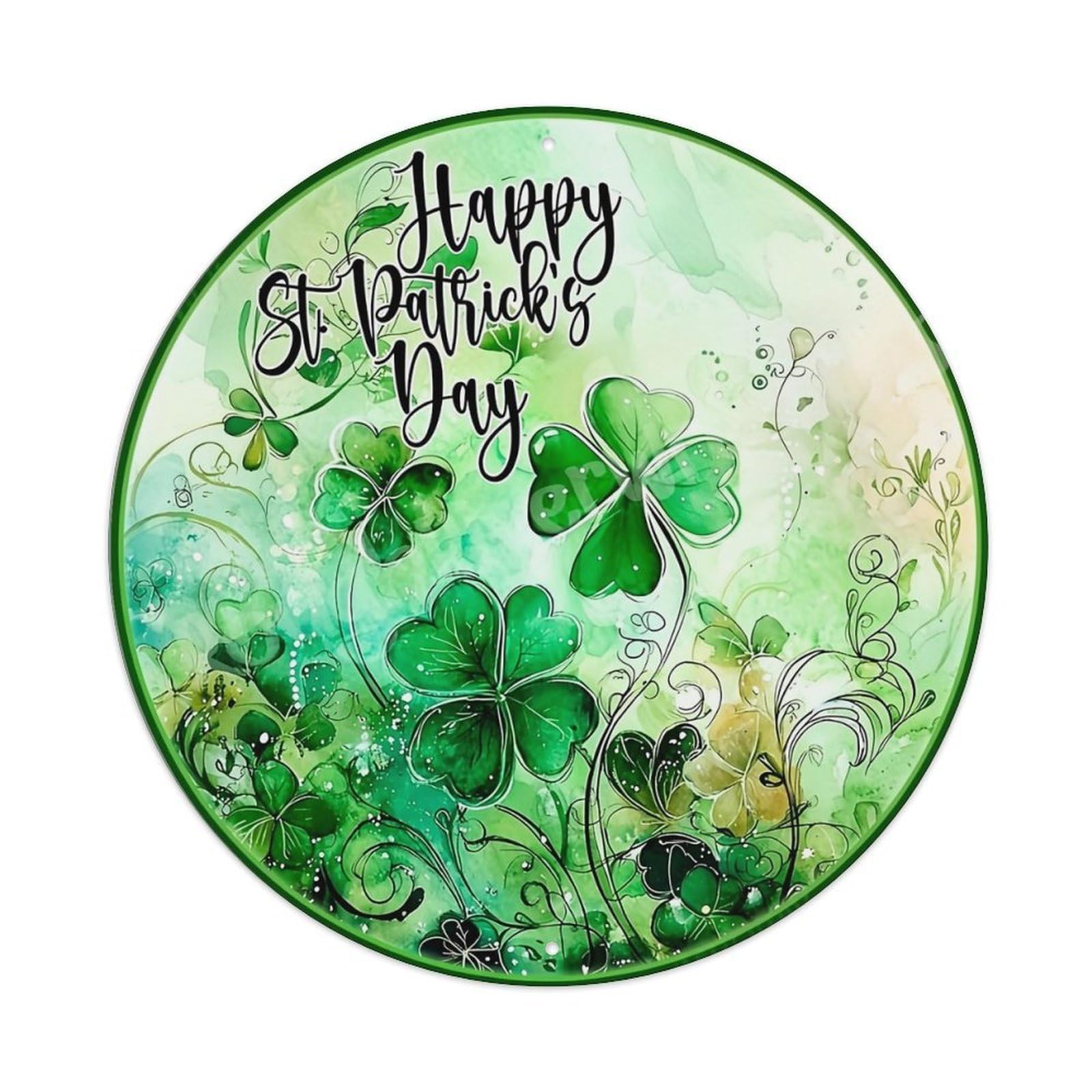 Jdyansheng Vintage Happy St Patricks Day Shamrocks Tin Sign Metal Poster Metal Signs For Home Man Cave Bar Cafe Kitchen Laundry Room Wall Decorations 8X8 Inches