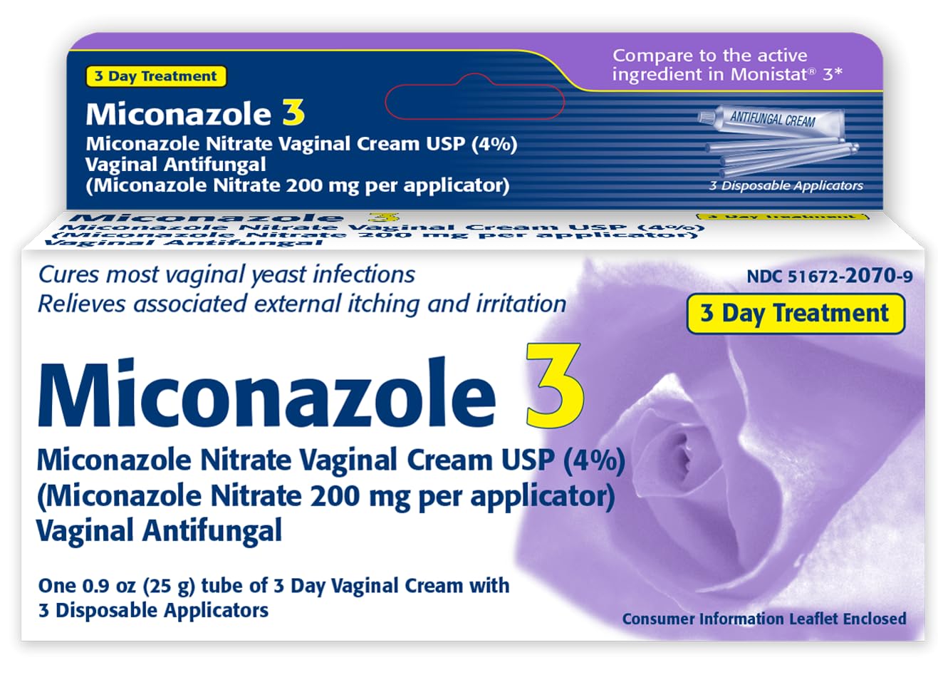 TARO 3-Day Yeast Infection Treatment for Women 4 Miconazole Nitrate Vaginal Cream 25g Tube Designed for Fast Effective