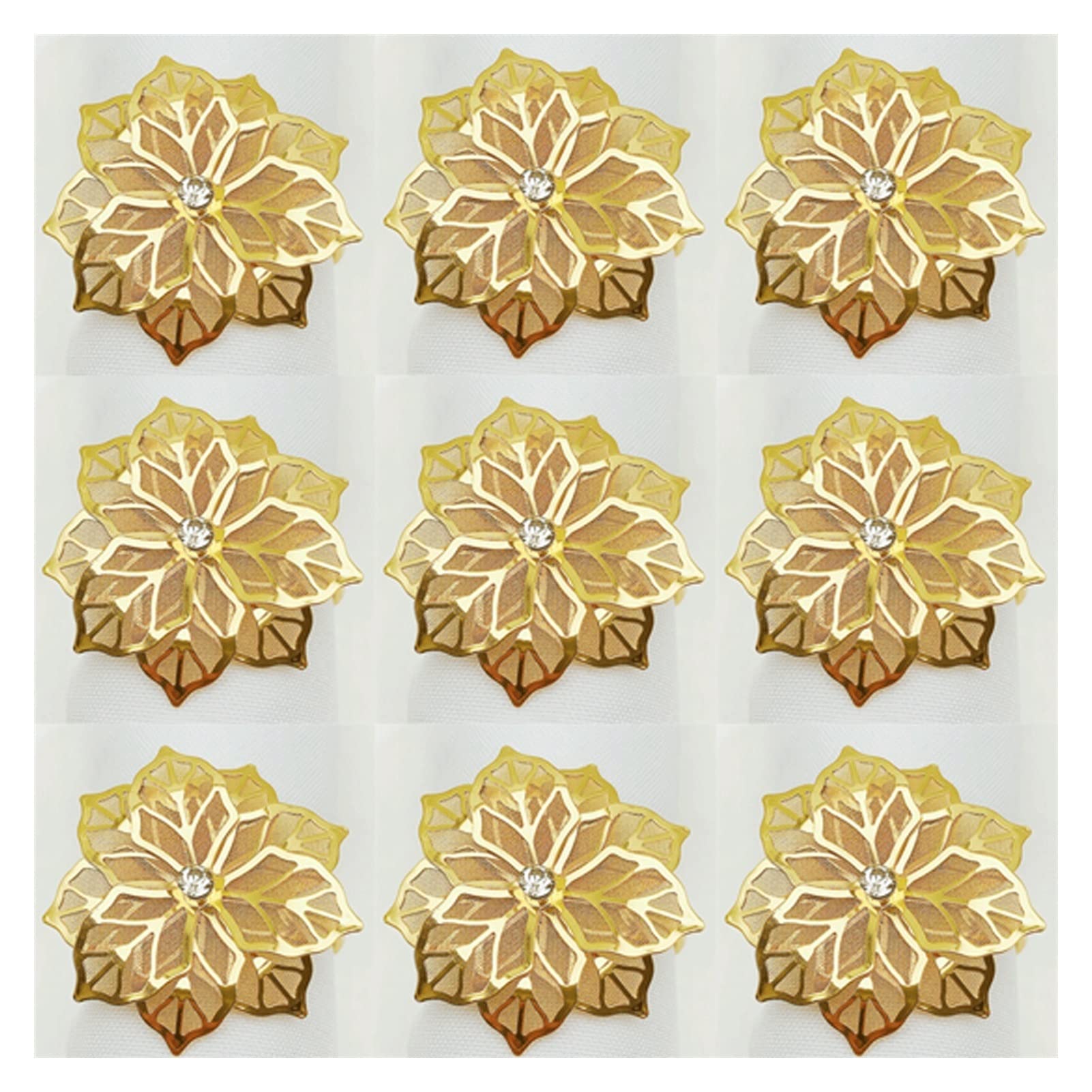 Servilletero con Hebilla y Flores para decoración de Mesa de Boda, Fiesta y Cena,A
