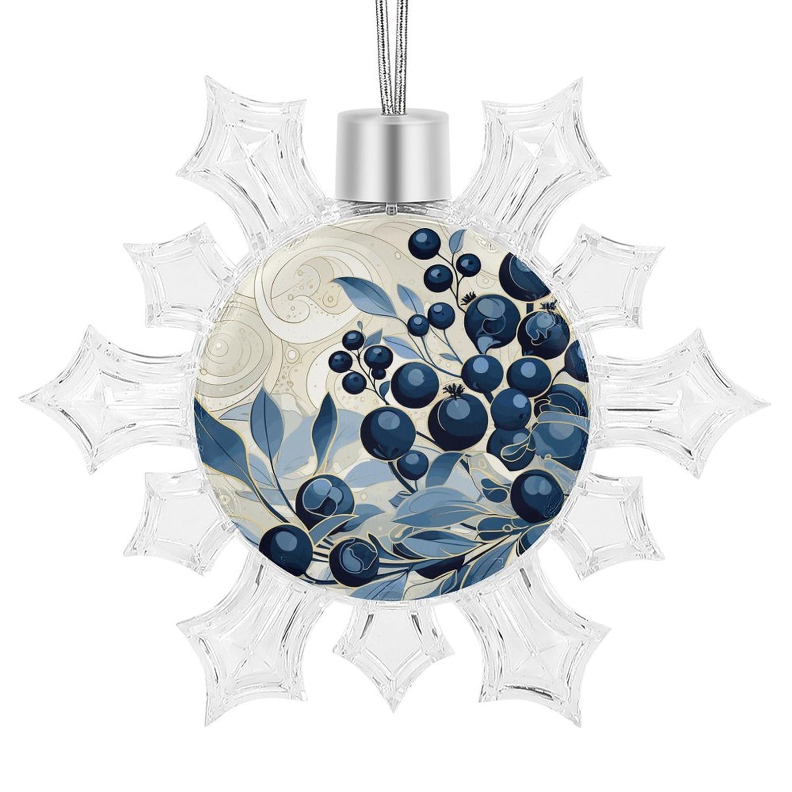 Field of Blueberries Snowflake Ornaments Cute Snowflake Pendant Exquisite Christmas Tree Ornaments for Christmas Weddings New Year Birthday Holiday Celebration